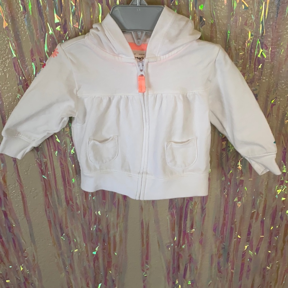 White jacket with Flowers on the arms